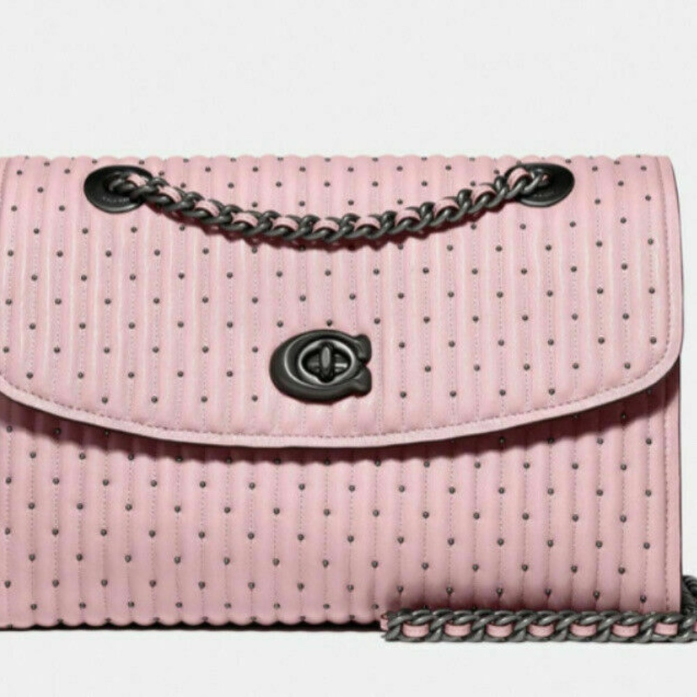 NWT Coach Parker With Quilting And Rivets 76081 Pewter/Aurora Original Pkg